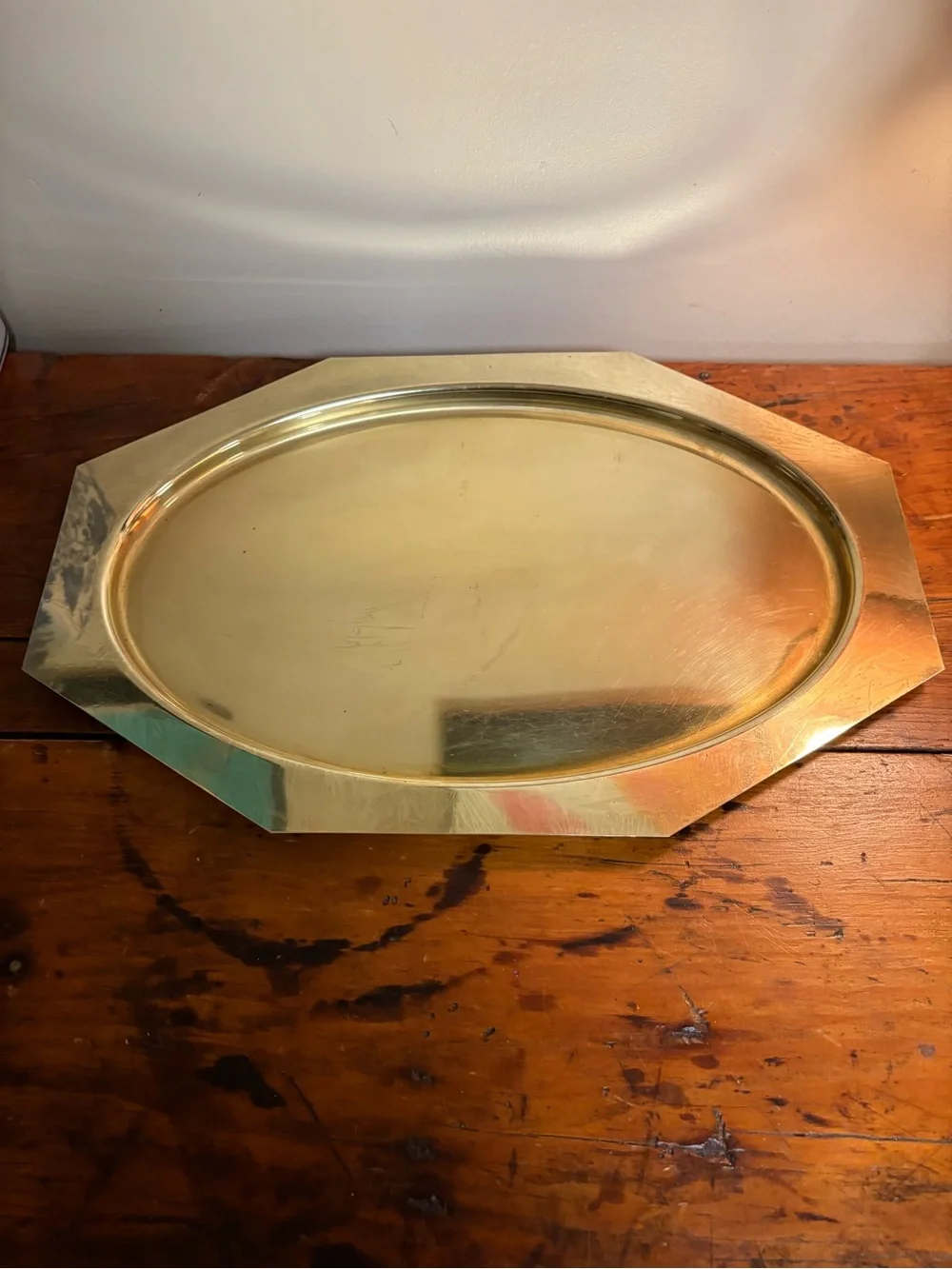 Brass Octagonal Serving Tray - Brass Finish
